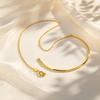Chic Simple 18K Gold Plated Doule Layer Stainless Steel Bracelet Bangle for Women Non-fading Fashion Elegant Jewelry