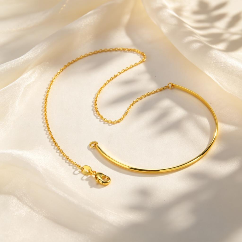 Chic Simple 18K Gold Plated Doule Layer Stainless Steel Bracelet Bangle for Women Non-fading Fashion Elegant Jewelry