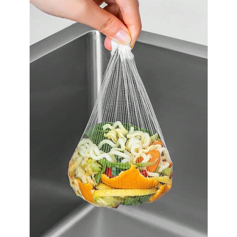 Sink Garbage Strainer Bags, Reusable Woven Fabric Mesh Sink Strainer Bags, Disposable Fine Mesh Drain Filter Bags for Kitchen Sink, Food Waste