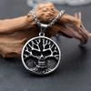 Vintage Viking Baum des Lebens Schädel Anhänger Halskette Herren Punk Gothic Schädel Halskette Mode Party Schmuck Geschenke