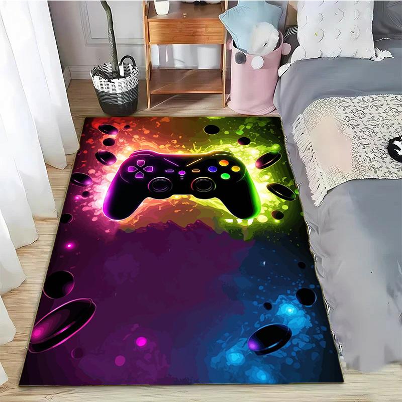 15 Size Gaming Rug for Boys Room Gamer Rug with Controller Design Carpet for Game Room Bedroom Decor Non-slip Machine Washab Mat