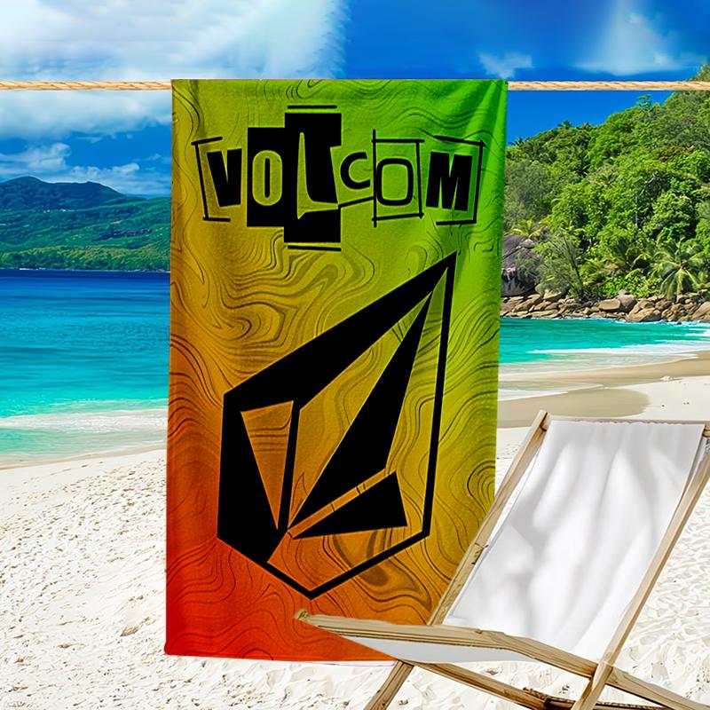 proof beach towel with a V-VOLCOM LOGO1 pattern - soft,absorbent,quick-drying,machine washable - perfect for swimming,camping,bathing