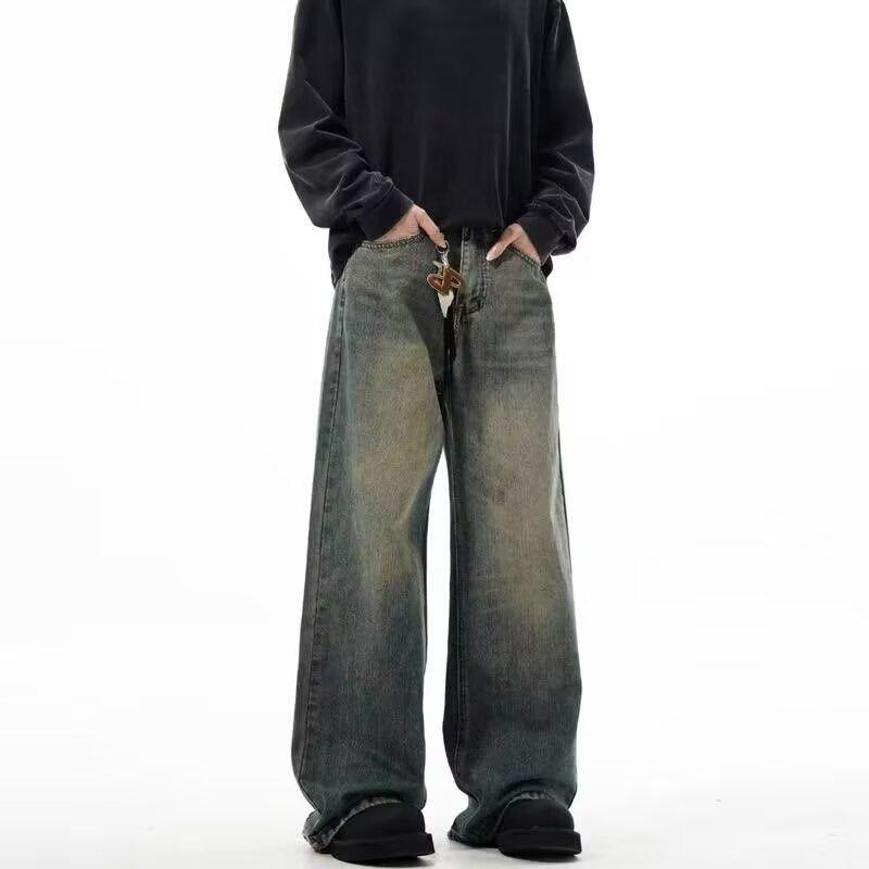 

Мужские джинсы American Retro High Street Широкие - Весеннее поступление, Модные Свободная посадка, Длины до пола 2X Large