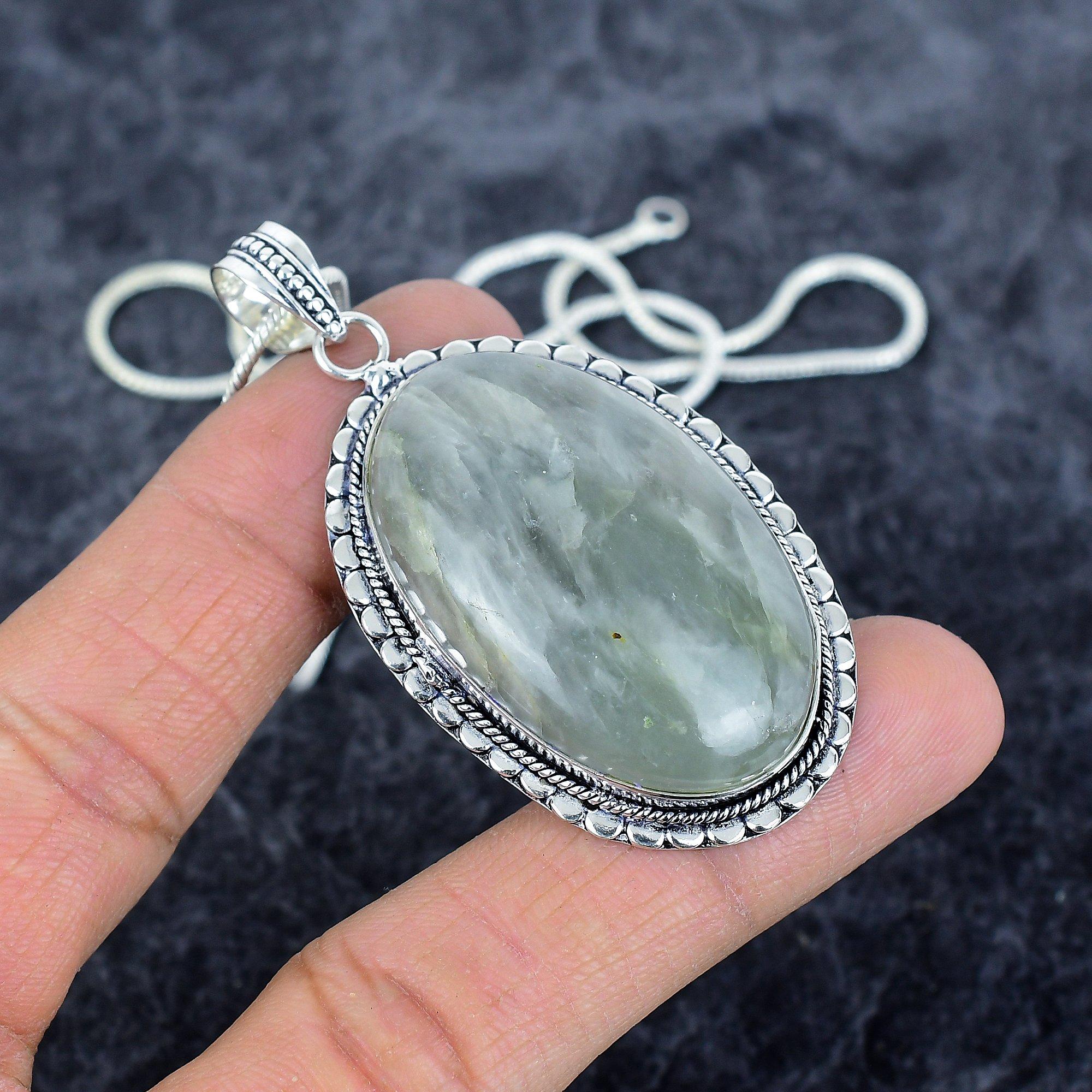 

Aquamarine Gemstone Handmade 925 Sterling Silver Jewelry Pendant 2.56 M-2881