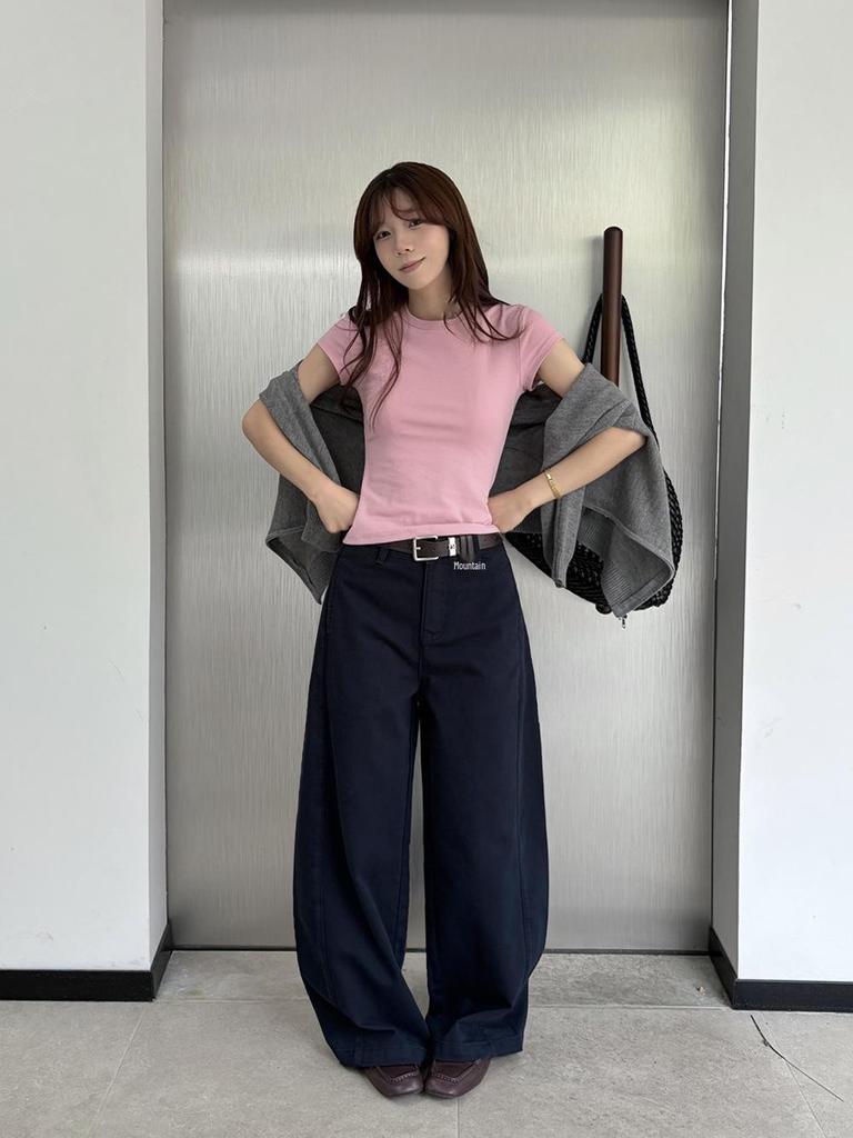 2026 Spring Women's Korean Style Wide-Leg Casual Pants - Loose Slimming, Thirteen Line Design
