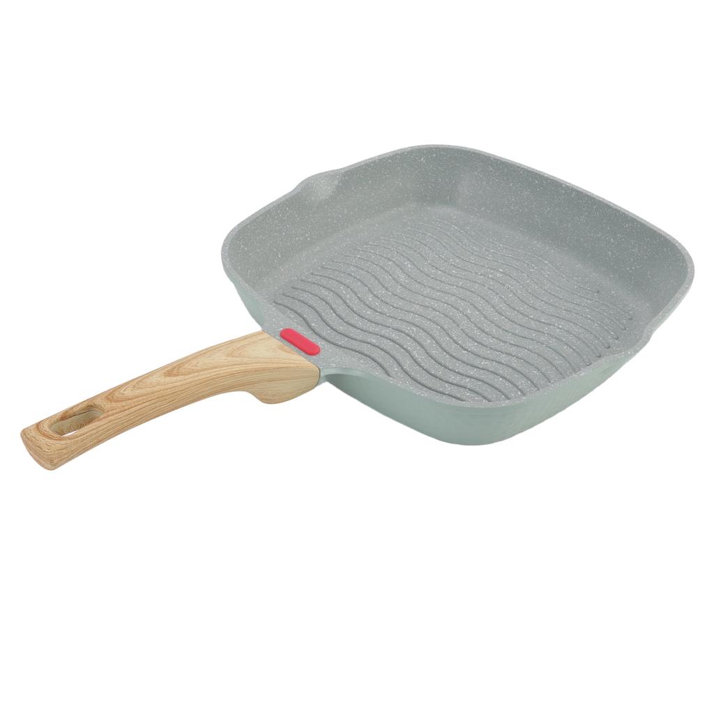 Patelnia Grillowa Stop Aluminium Plastikowy Uchwyt Szybkie Przewodzenie Duża Pojemność Patelnia Grillowa do Bekonu