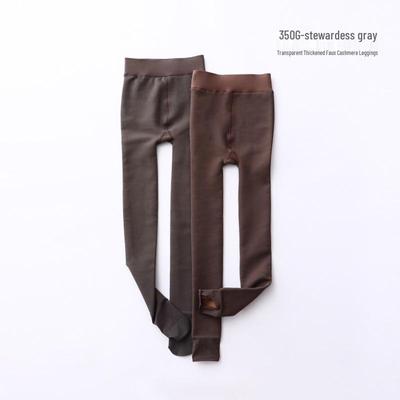 Opruiming: 350g Ondoorzichtige Panty - Dikke Cola Sokken, Herfst/Winter Nude Feel, Stewardess Grijs Leggings