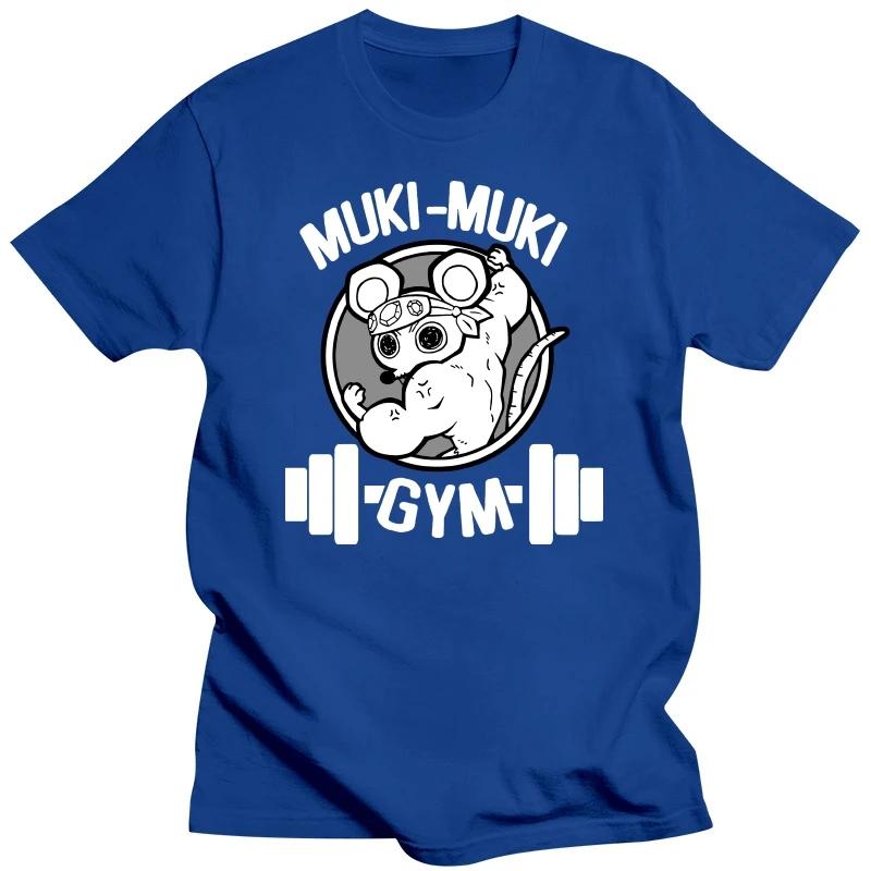 Anime Demon Slayer Uzui Tengen Print T-shirts Funny Ninja Mice Muki Muki Gym T Shirt Muscular Mouse Oversized T-shirt Unisex