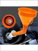 Plastic Fuel Funnel with Bent Spout and Built-in Filter Suitable for Hands-Free Refueling and Liquid Transfer Applications