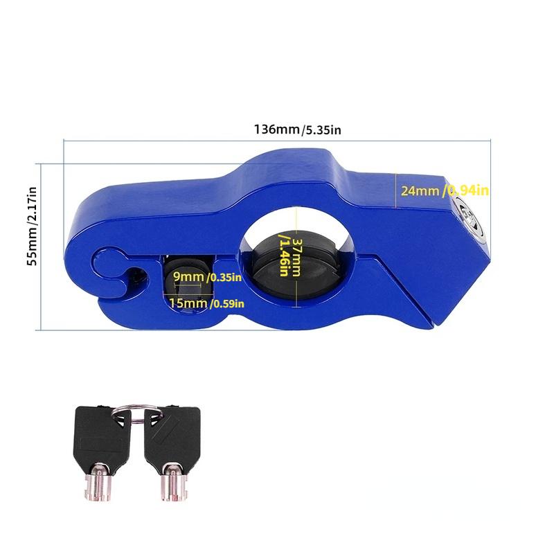 1Pc Solid Aluminum Alloy Motorcycle Handlebar Lock Anti-theft Brake Security Bicycle Pull Rod Steal Proof Long Lasting