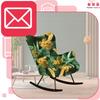 Luna Print Scandinavian Wing Chair, Rocking On Runners Family Furniture Monstera