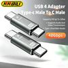 NNBILI USB4.0 40Gbps USB C OTG Adapter PD 100W Type C Male To Type C Male Fast Charging 3.1 Type C 10Gbps Converter Data Adapter 3
