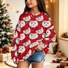 Blusão casual de lã polar para crianças com estampa de Natal e design com capuz