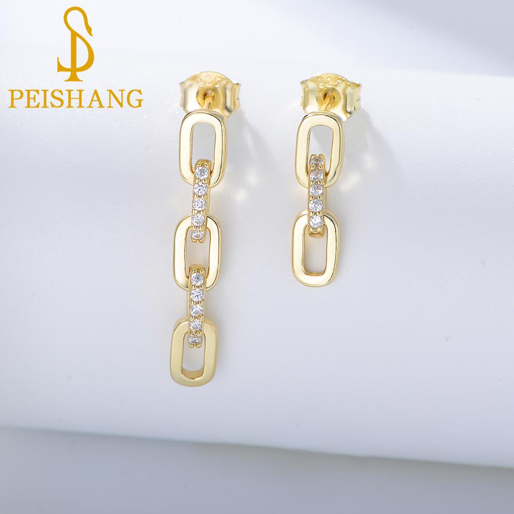 

Серьги-цепочки из стерлингового серебра 925 пробы, индивидуальные серьги-цепочки в стиле ретро с холодным ветром, женские длинные короткие асимметричные серьги с цирконием в Европе и США