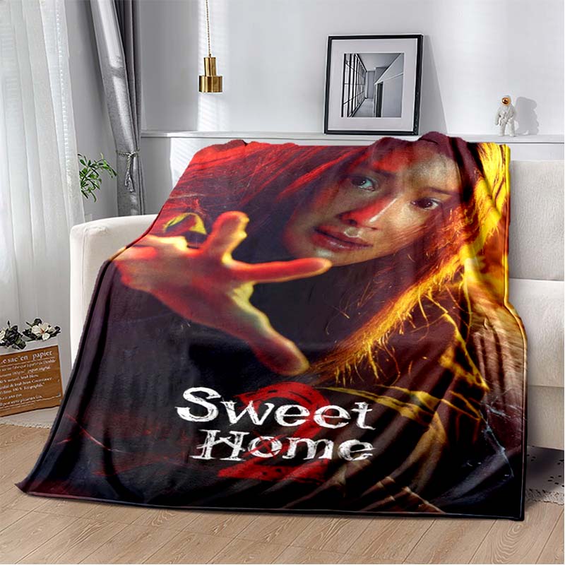 Sweet Home Kdrama Character Print Soft Flannel Throw Blanket Warm Cozy Sofa Bed Decorative Blanket For Home Use