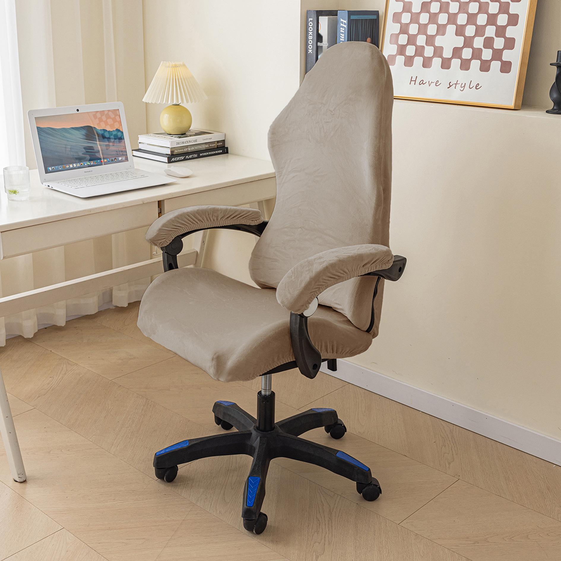 

Чехол для игрового кресла из бархата «Серебряная лиса» - Универсальный эластичный чехол на все четыре сезона с защитой подлокотников One Size