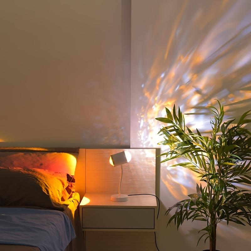 1 pezzo, Luce Proiezione Tramonto Onda d'Acqua Doppia Testa, Spina USB Utilizzo Faretti Parete di Sfondo, Decorazione Casa Moderna Novità Sorpresa Regalo Luce da Scrivania