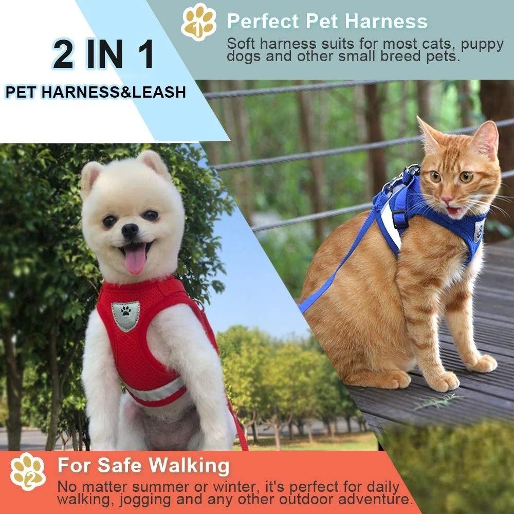 Mesh Cat Dog Harness Adjustable Pet Vest Harness Pet Accessories Pet Chest Strap  Pet