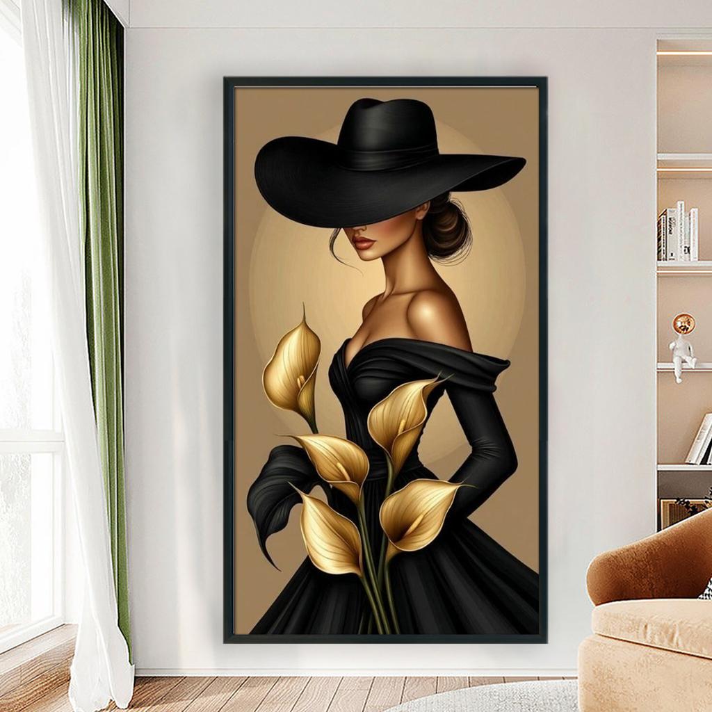 Elegant Woman Full 11CT 3 Strands DIY Stamped Cross Stitch Kits Large Size 15.74x27.56inch Stitch Art and Crafts Kits