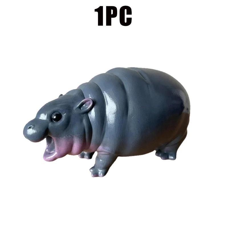 

2025 Новый продукт Полирезина Настольная фигурка бегемота Роскошная скульптура Садовая статуя бегемота Фигурки животных Африка для книжной полки