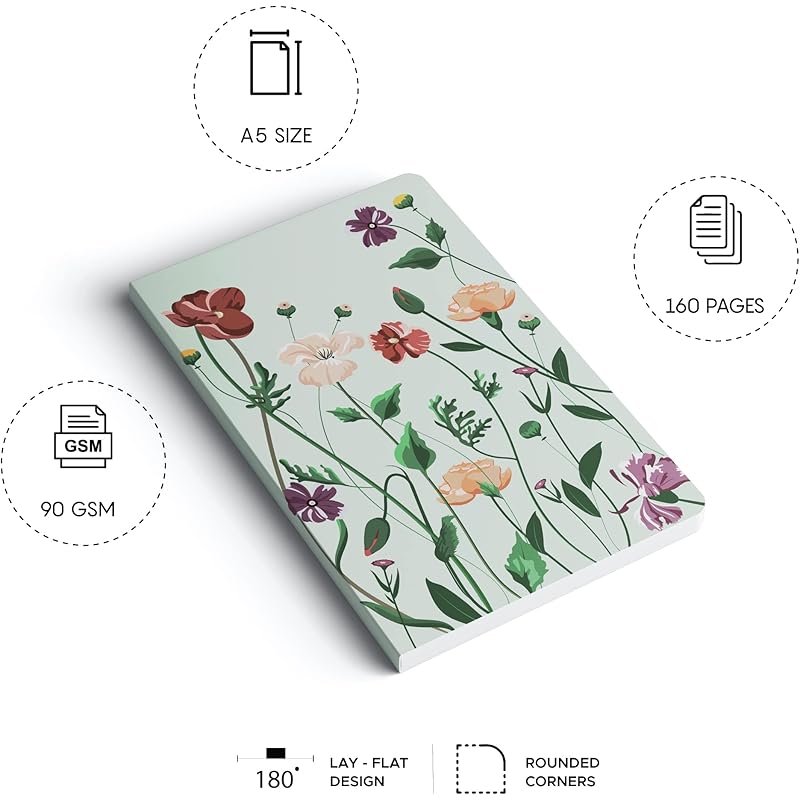 FACTOR NOTES A5 Notebook: Ruled | 90 GSM | 160 Pages (Botanical) a5