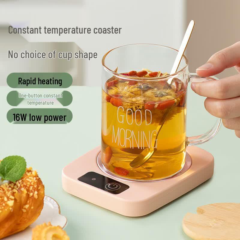 LISM Mug Warmer & Coaster with Glass Cup
