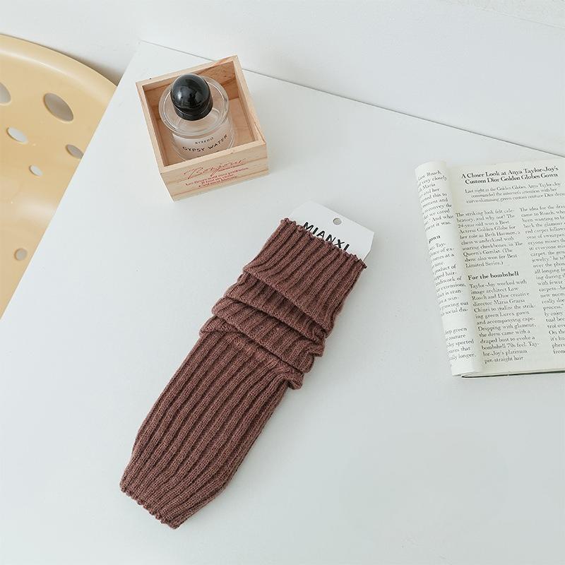 White Pile Socks, Women's Leg Covers, Slimming Spring and Autumn Calf Socks, Long Stockings, Autumn and Winter Socks