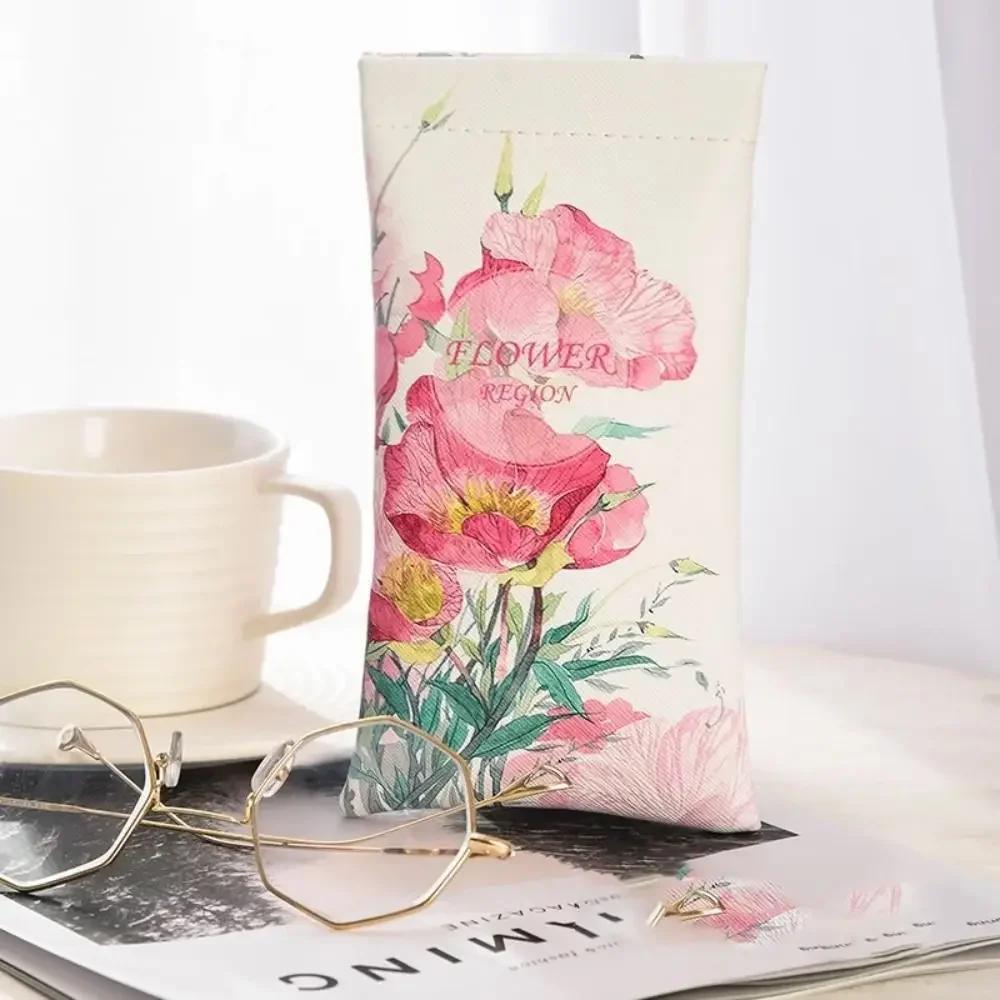 Creative Automatic Closing Sun Glasses Case Oil Painting Artistic Eyewear Storage Bag Waterproof Soft Shell Glasses Box Feamle