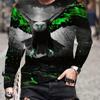 Moda Aquila Stampa Digitale 3D T-Shirt Casual Comoda a Maniche Lunghe Autunno Abbigliamento Fantasia da Uomo Top Regali da Uomo
