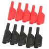 10Pcs 4mm Red Black Safety Fully Insulated Stackable Banana Plug Connectors