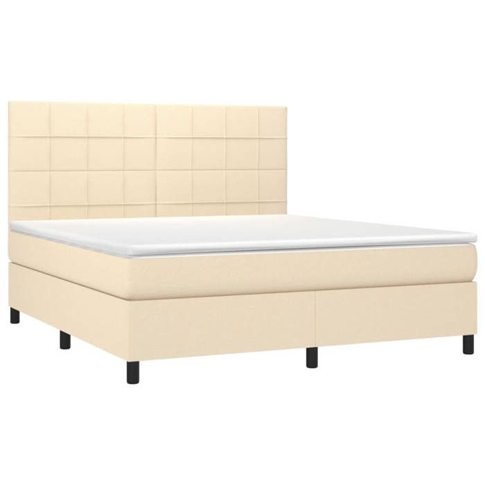 VidaXL Sommier à Lattes de Lit avec Matelas et LED, Lit Rembourré, Lit Double, Lit Adulte de Chambre à Coucher Intérieur, 3134898