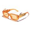 Fashion small frame oval handmade diamond-encrusted pair of dragon sunglasses, retro personality trend punk style glasses sunglasses