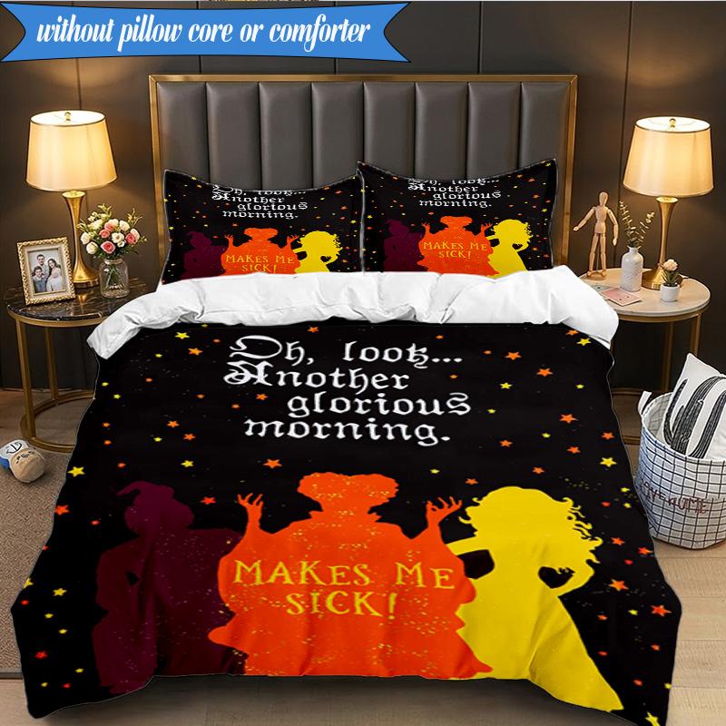 Halloween witch 3pcs K-pop music group Bedding set,Ideal for Bedroom, Dormitory,Including Duvet Cover And 2pcs Pillowcases,Fan gifts