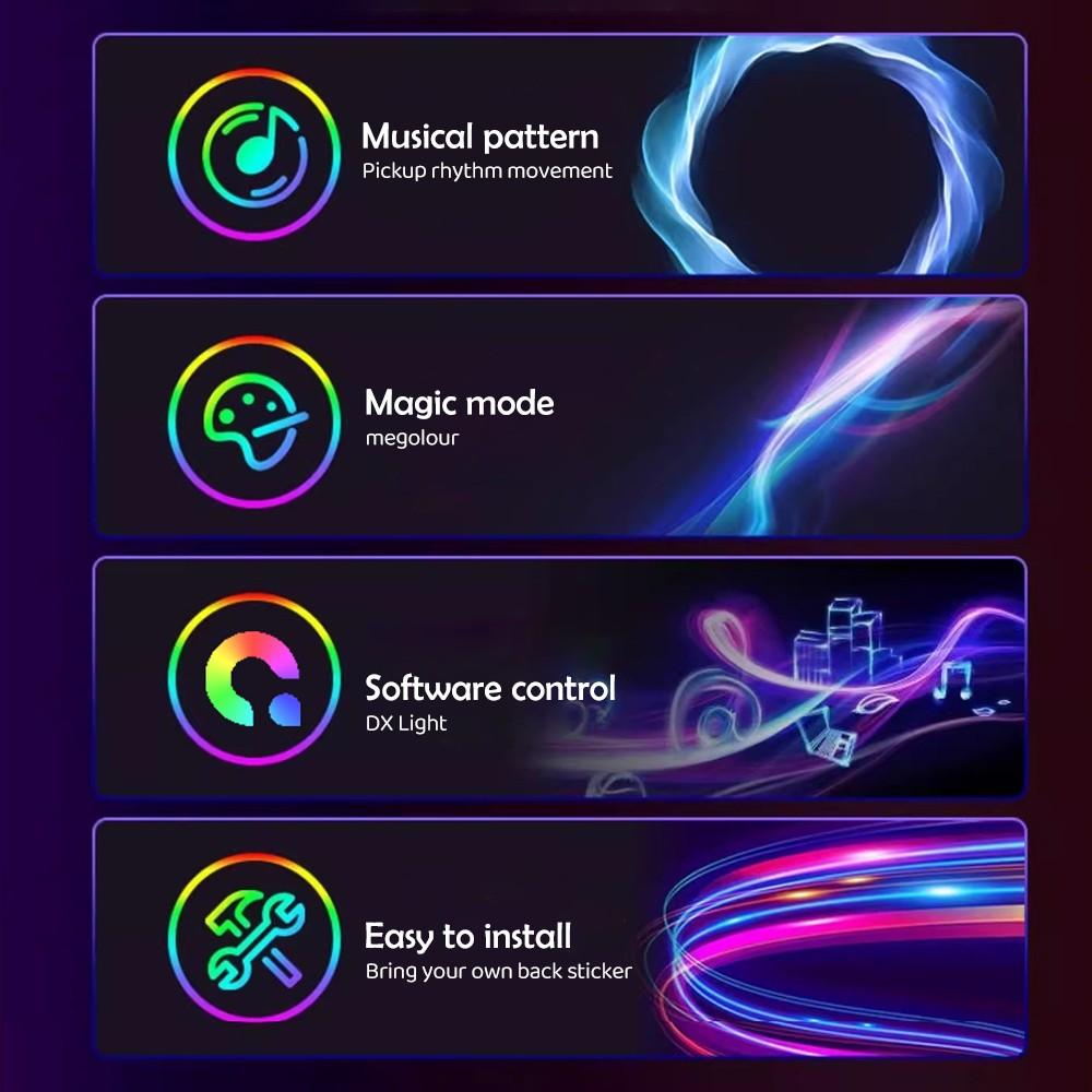 D5 Smart Gaming LED Strip Lights PC Backlight RGB Sync Light Bar Computer Monitor Screen Sync Lights APP Control Game Room Decor