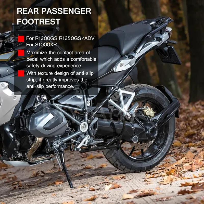 Motorcycle Footrest Rear Passenger Footpeg Rubber Cover Aluminum Foot Peg For BMW R1200GS ADV LC R1250GS Adventure 2018-2023