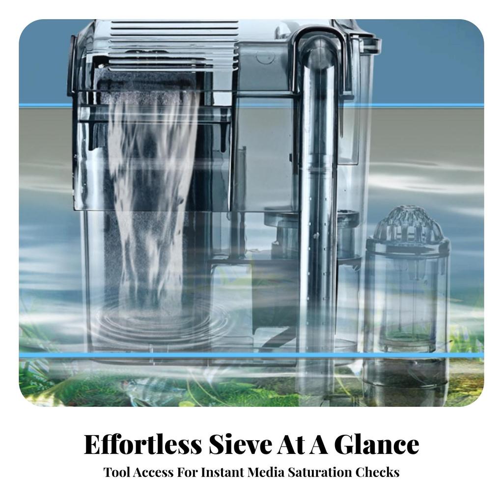 Aquarium Accessory Easy to Install Hang-on Back Filter Quiet for Home Aquariums