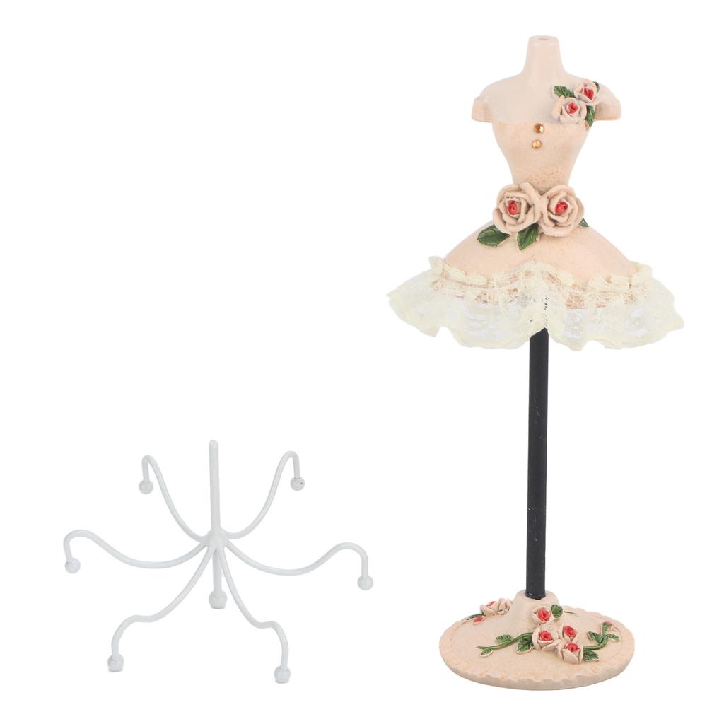 Jewelry Stand Display Earrings Necklace Storage Polyresin Doll Holder with Rotatable
