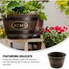 Happyyami Wine Barrel Planter Resin Flower Pot Barrel Planter Garden Whiskey Barrel Planter Pot Boxes Container Outdoor Indoor Flower Pot with Hole