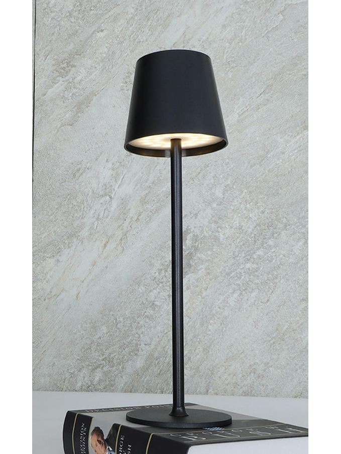 Rechargeable High-Leg Iron Table Lamp - Outdoor Touch-Control, Three-Color USB Light for Restaurants