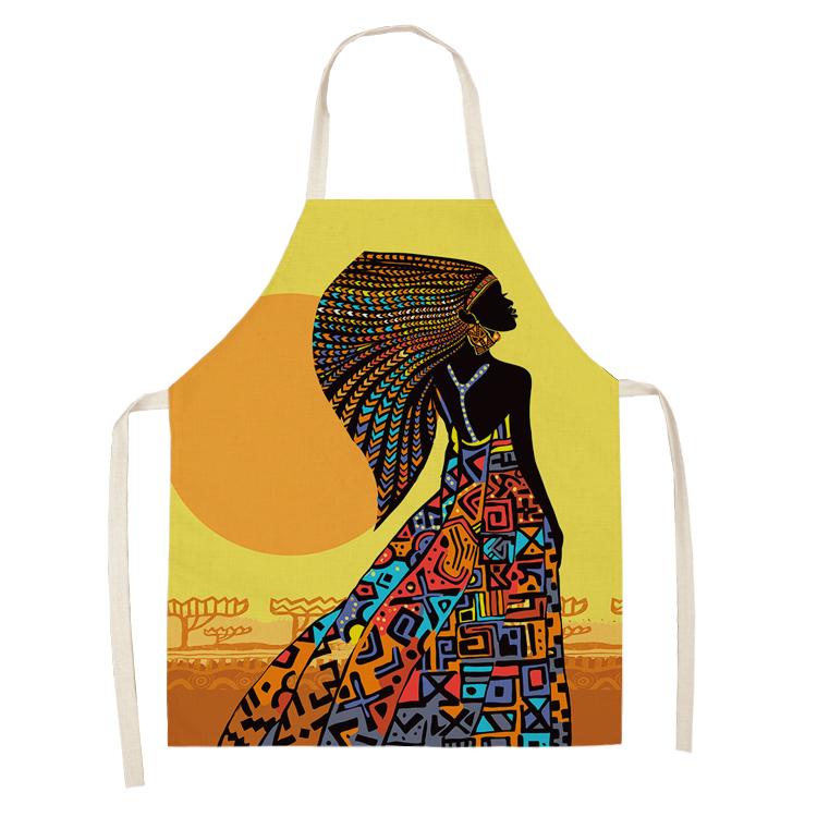 Cooking Baking Apron Home African Women's Pattern Apron Children's House Cleaning Barista Apron Men's and Women's Kitchen Apron