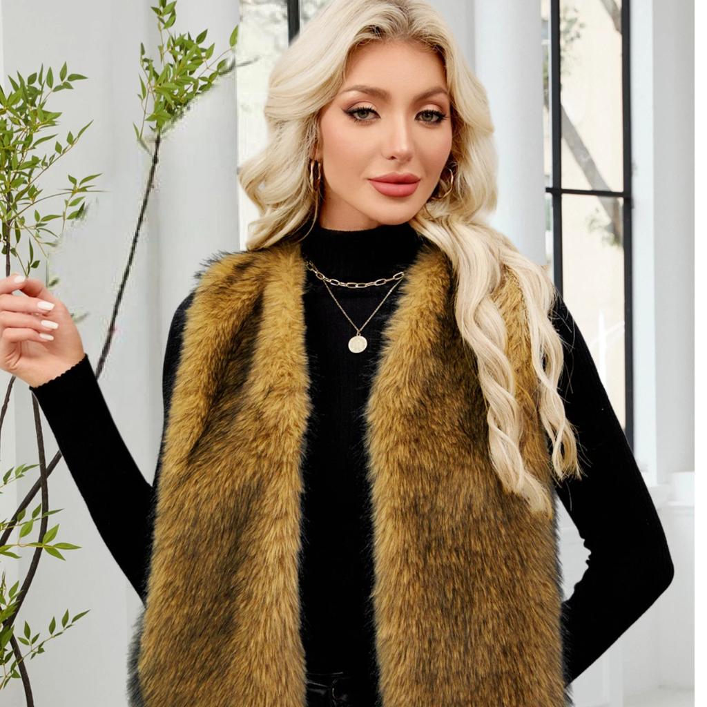 Autumn/Winter Artificial Fur Vest Medium to Long