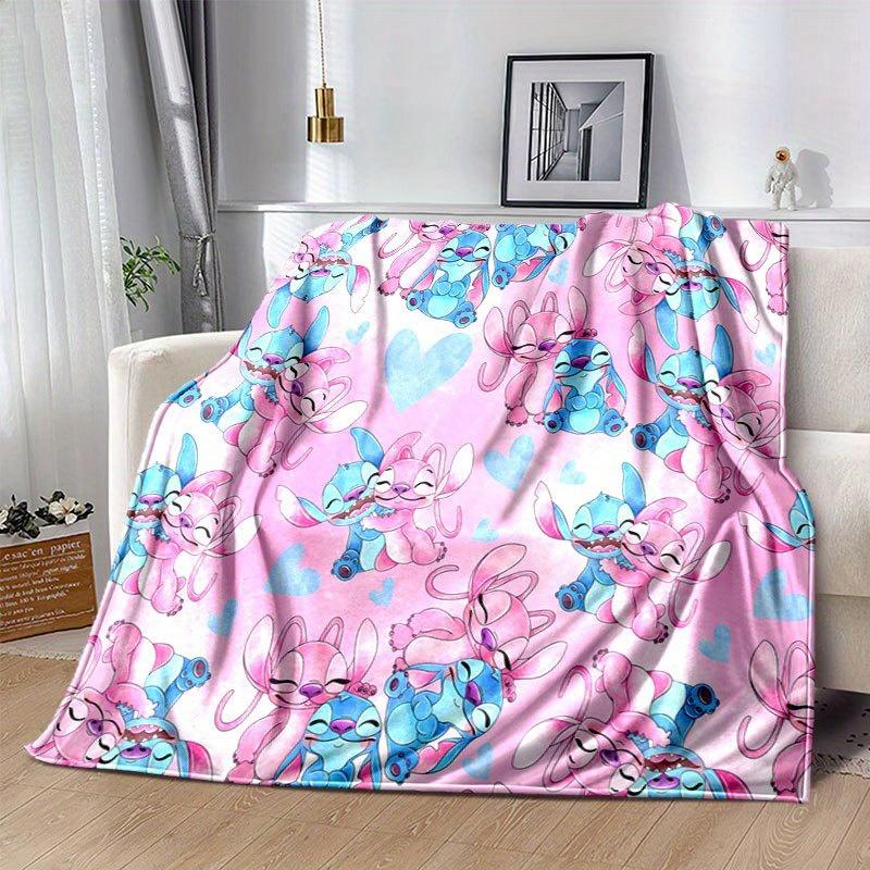 

Lilo and Stitch Cartoon Flannel Blanket - Ultra-Soft, Cozy, and Comfortable for Sofa, Bedroom, Camping, and Travel - Four-Season Versatility 130x150cm