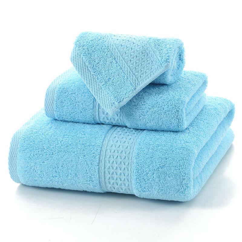 

Long-staple cotton solid color jacquard three-piece set towel bath towel square towel six-piece set water absorption 34*34 [square towel]