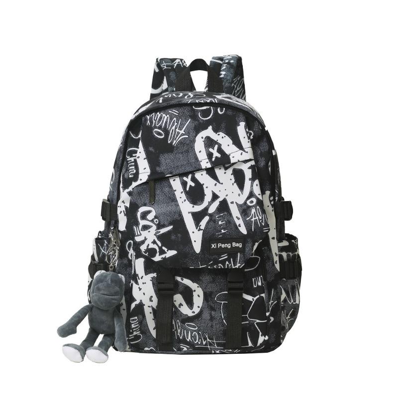 

Graffiti male college student large capacity high school junior high school student tide brand Harajuku trend backpack female ins cool Single package