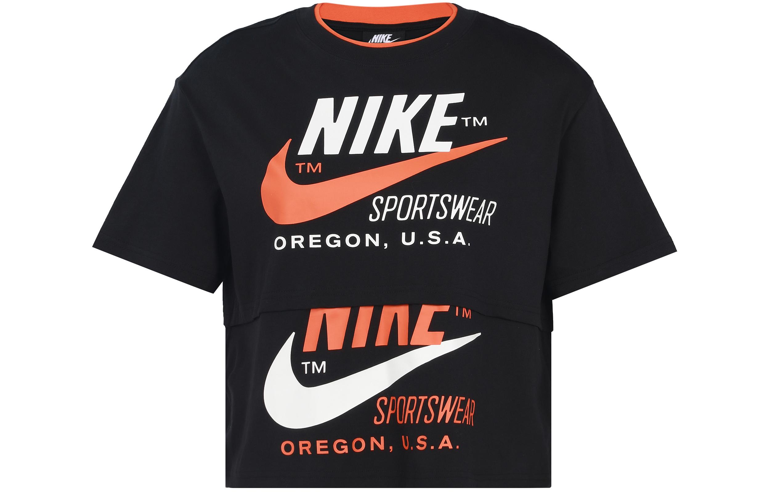 Nike Set in Sleeve T Shirt Women s Black Asia Version CJ2041-010 XL
