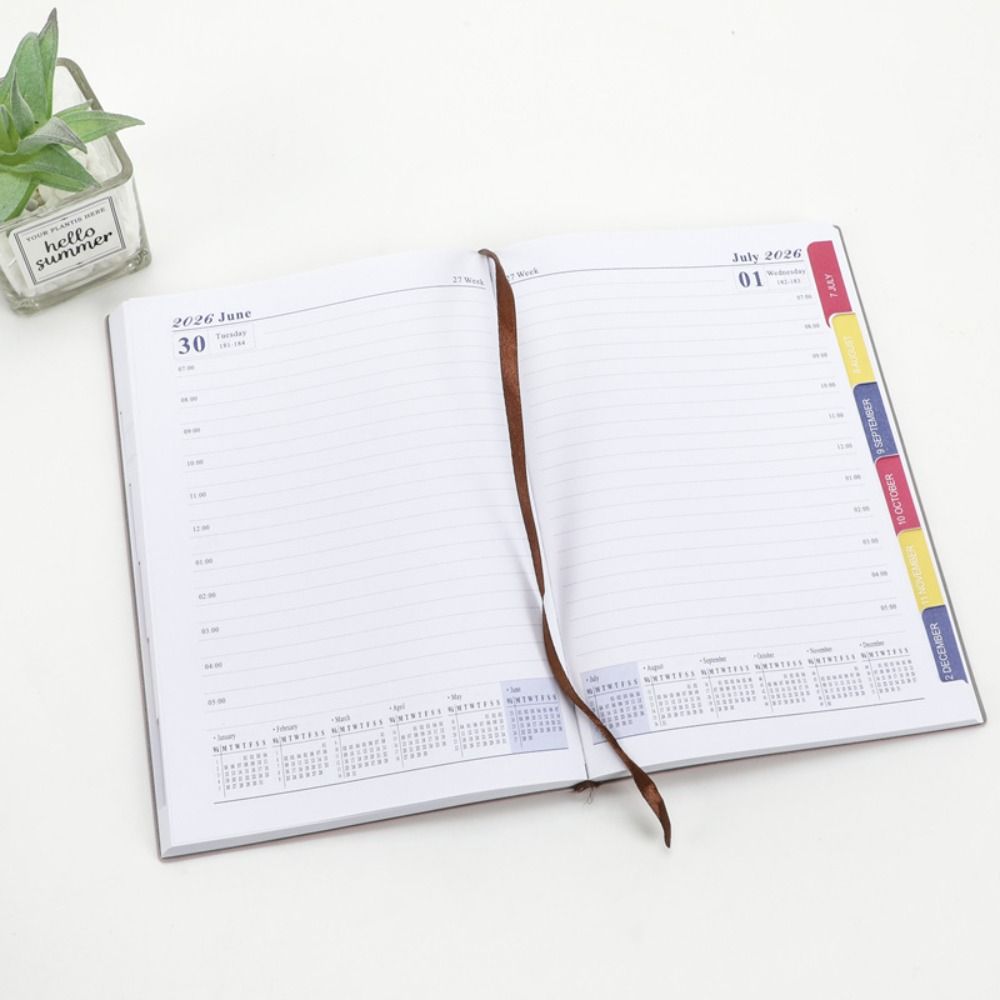 12 Months 2026 Schedule Planner Notepad Wear-resistant 365 Days Efficiency Notebook  Stationery