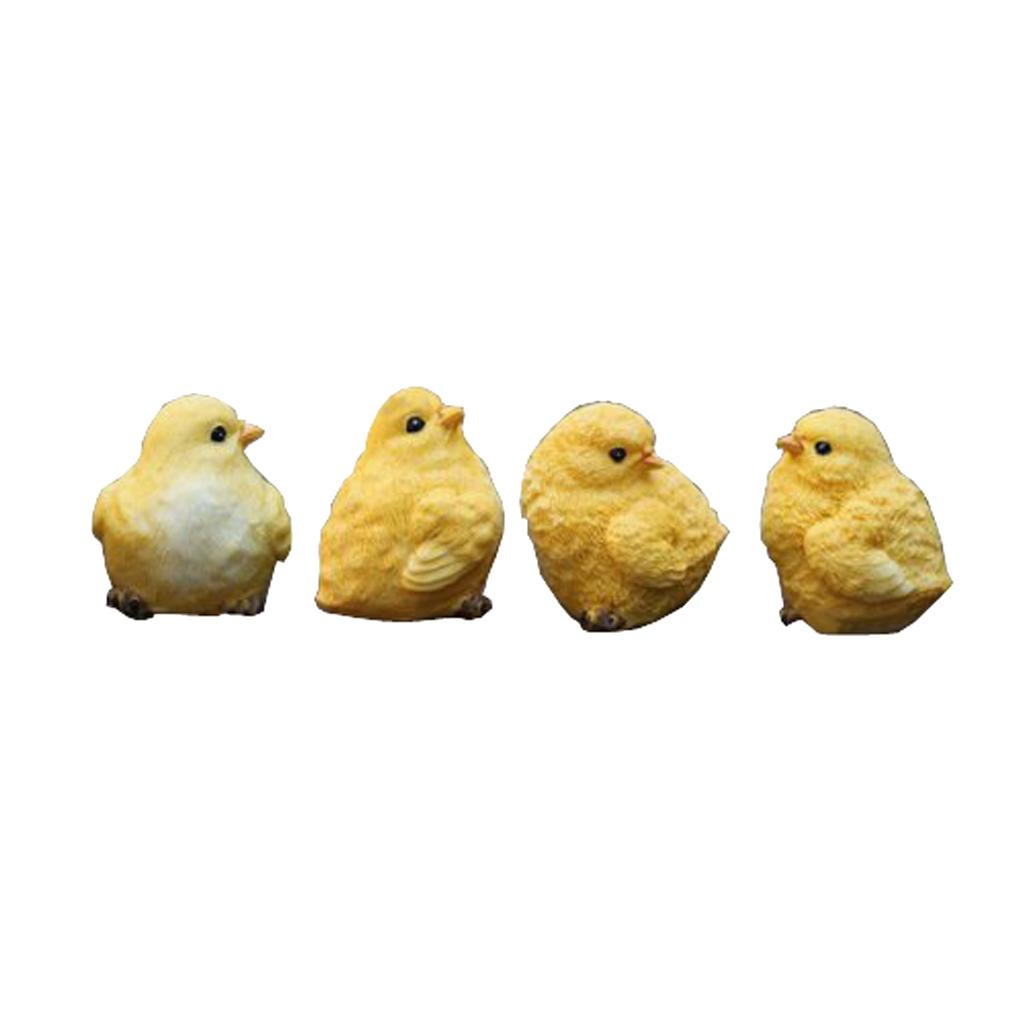 Emulation Little Chicken Decor Realistic Resin Chicken Decorations Miniature Ornament for Children’s Gifts