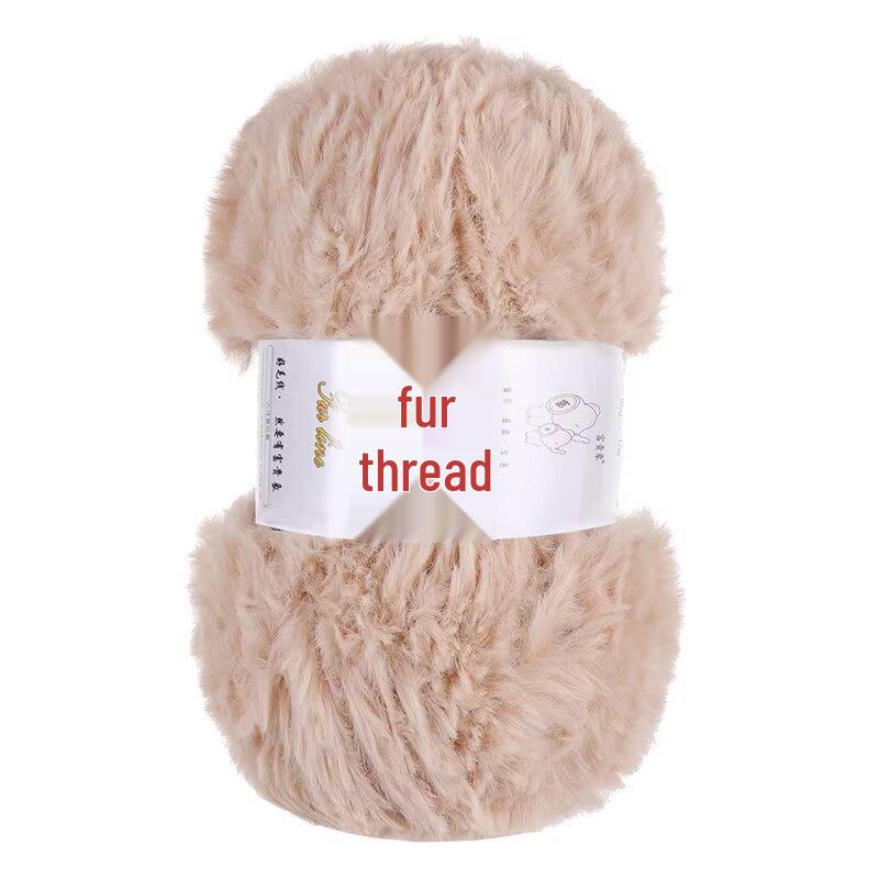 Coarse Faux Fur Yarn Ball for Handmade Long Hair Mink Hats and Scarves DIY Kit