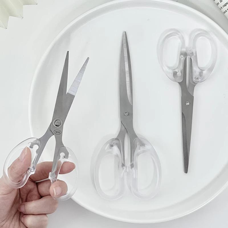 Transparent Minimalist Stainless Steel DIY Scissors for Students and Art Projects