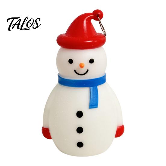 Cute Cartoon Snowman Light Christmas LED Night Light, Portable Desk Lamp with Hanging Ring for Holiday Tabletop Decor Party Decor, Warm Glow